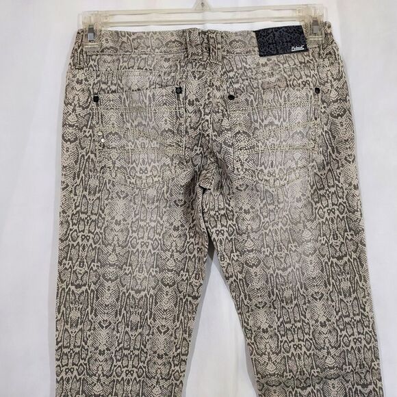 Petrol Jeans Snake Print Sz 27 Womens 2 Stretch Gray Rhinestones Bling Denim - Picture 5 of 14